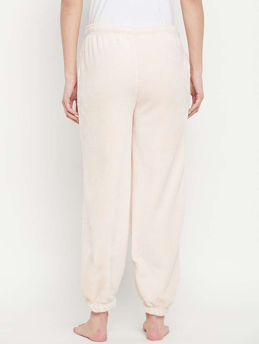 light pink fleece bottom wear - 20852346 - Standard Image - 3