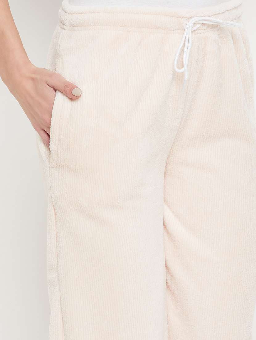 light pink fleece bottom wear - 20852346 - Standard Image - 5