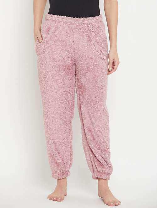 mauve fleece bottom wear - 20852347 -  Standard Image - 0