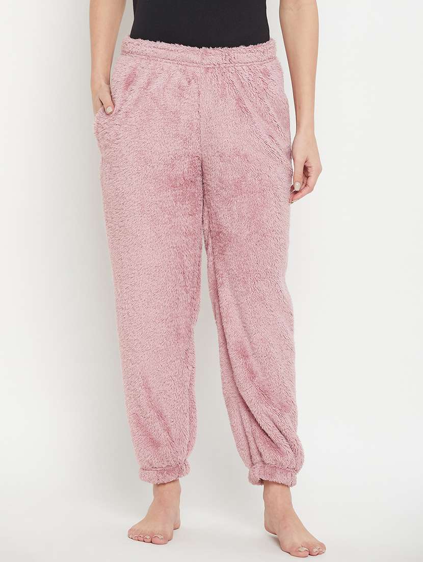 mauve fleece bottom wear