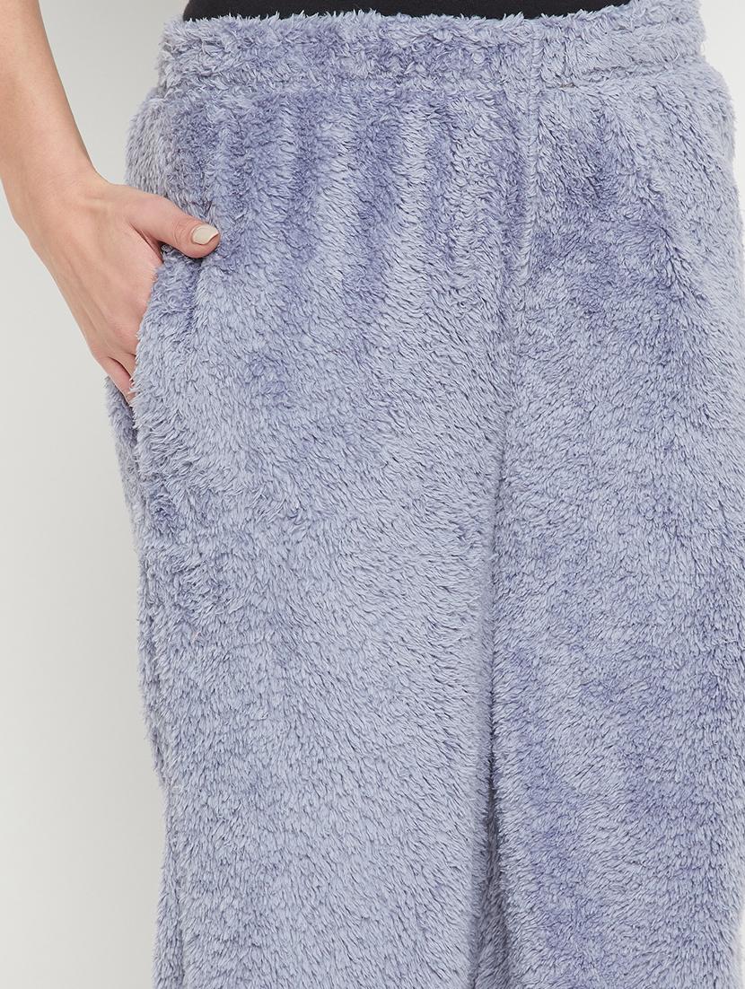 light blue fleece joggers bottom wear - 20852349 - Standard Image - 5