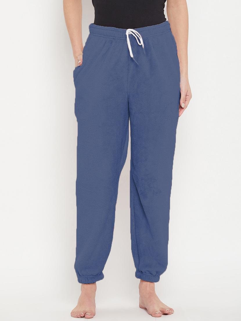 blue fleece joggers bottom wear - 20852358 - Zoom Image - 0
