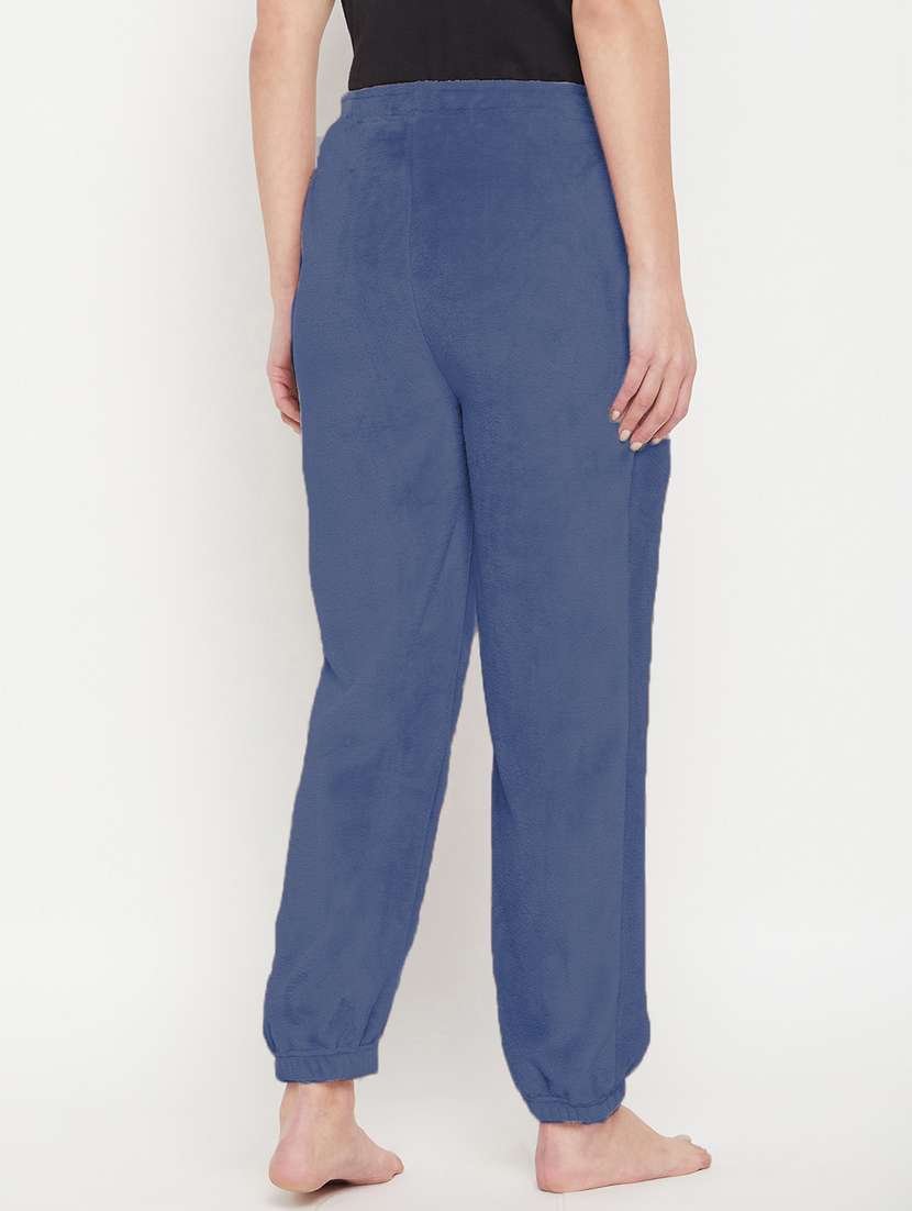blue fleece joggers bottom wear - 20852358 - Standard Image - 3
