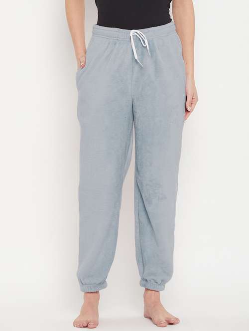 grey fleece joggers bottom wear - 20852360 -  Standard Image - 0