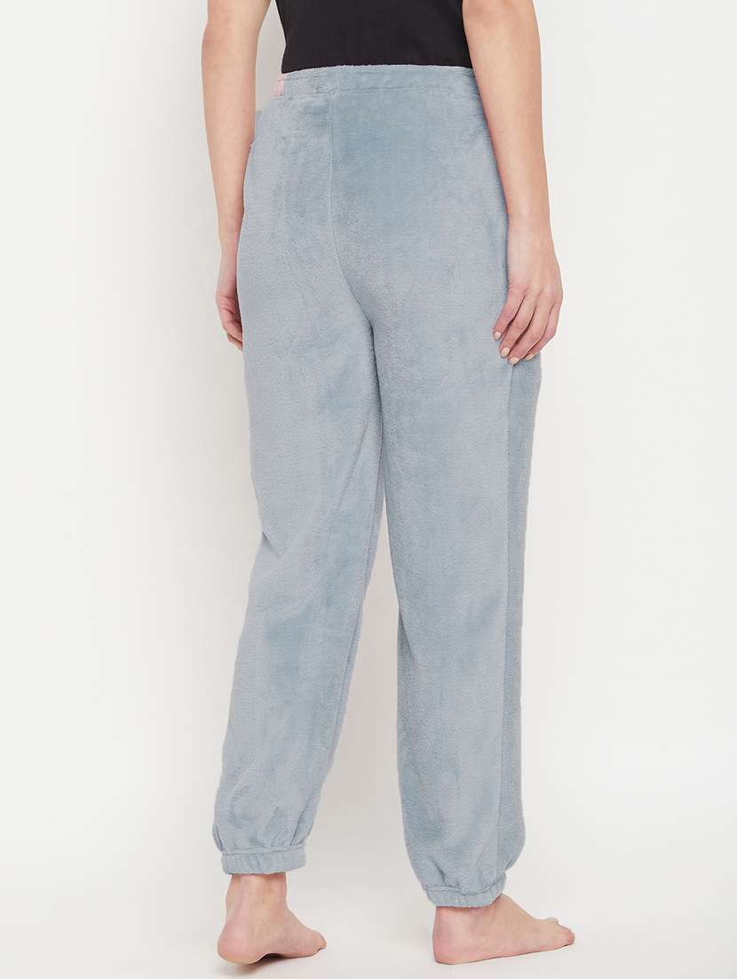 grey fleece joggers bottom wear - 20852360 -  Standard Image - 3