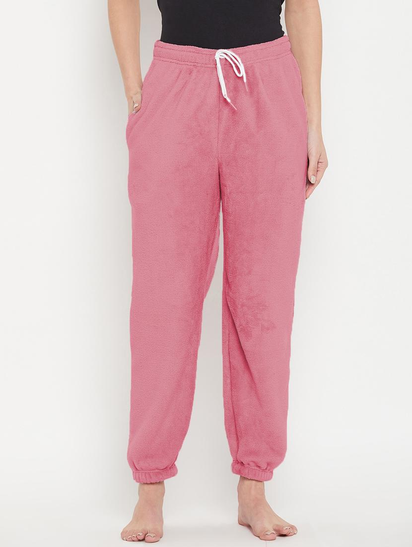 pink fleece joggers bottom wear - 20852363 - Zoom Image - 0
