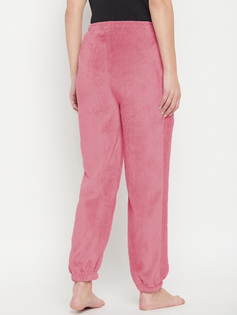 pink fleece joggers bottom wear - 20852363 - Standard Image - 3