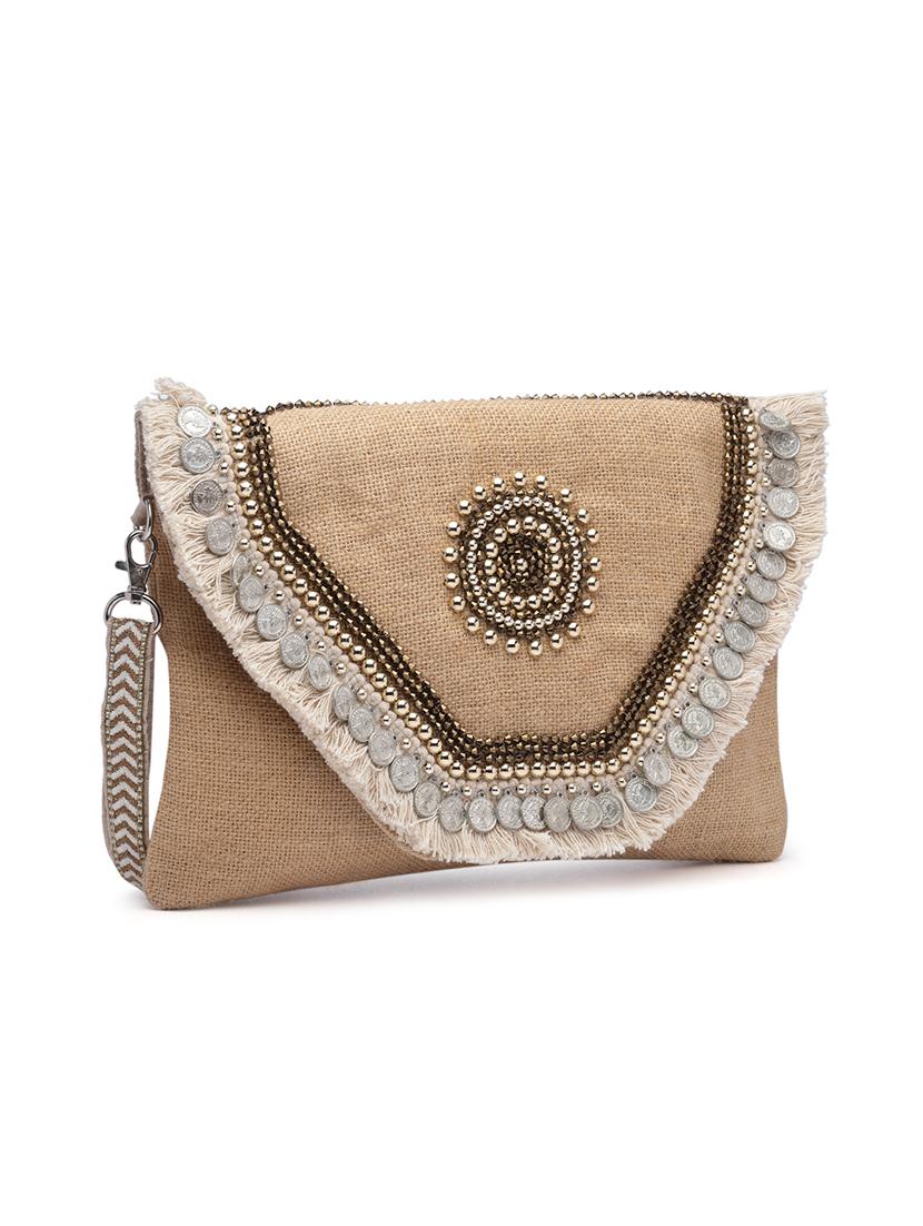 beige embellished sling bag - 20852384 - Standard Image - 5