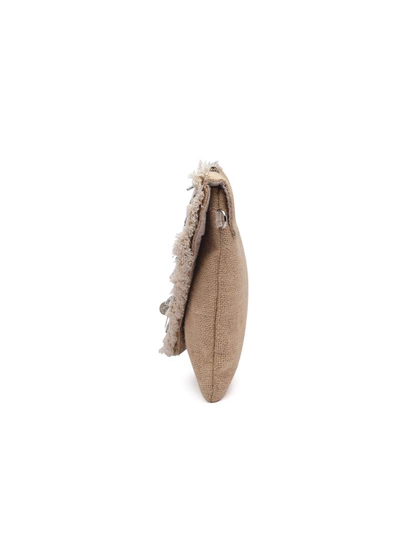 Beige Embellished Sling Bag