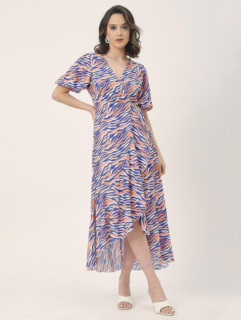 women multicolored printed fit & flare dress - 20852399 - Standard Image - 3