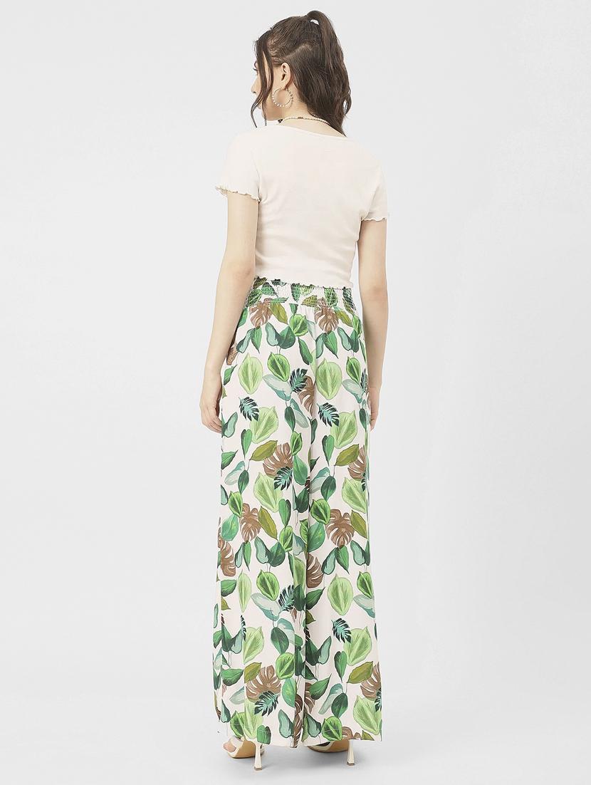 women printed wide leg trouser - 20852405 - Standard Image - 3