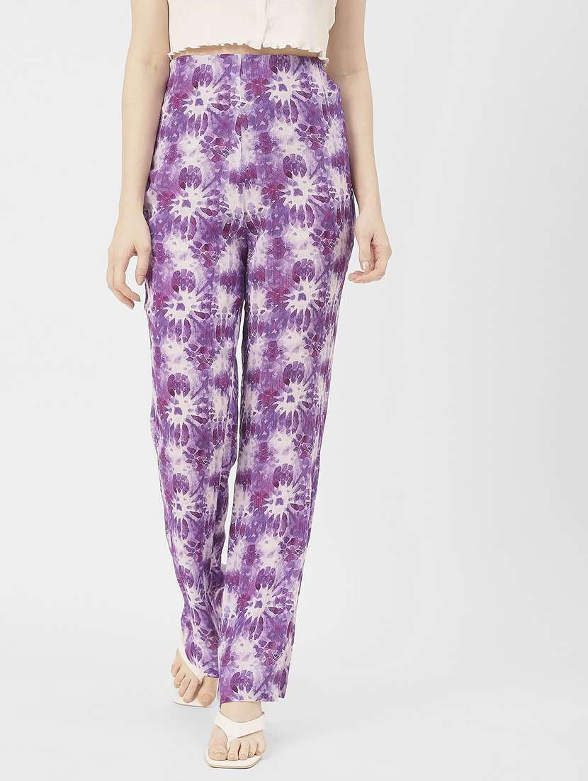 women printed bootcut trouser