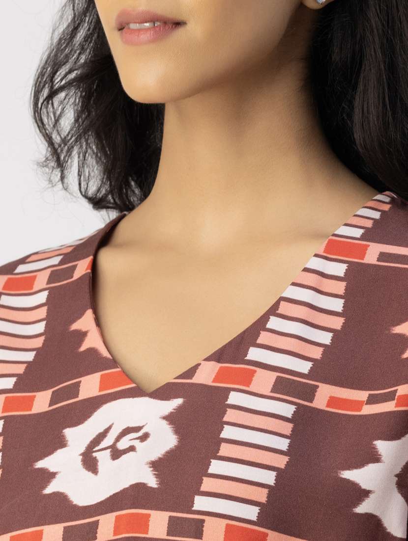 women multicolored ikat printed full leg jumpsuit - 20852439 -  Standard Image - 5