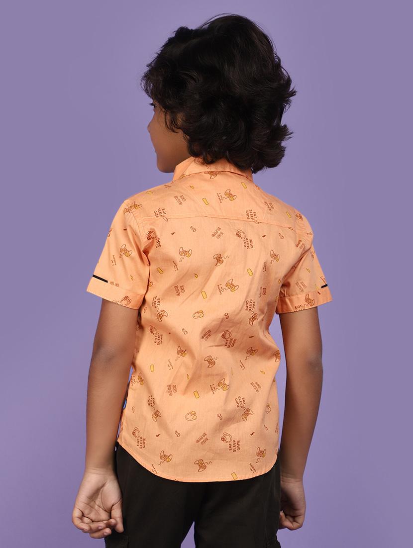 coral cotton printed shirt - 20852554 - Standard Image - 3