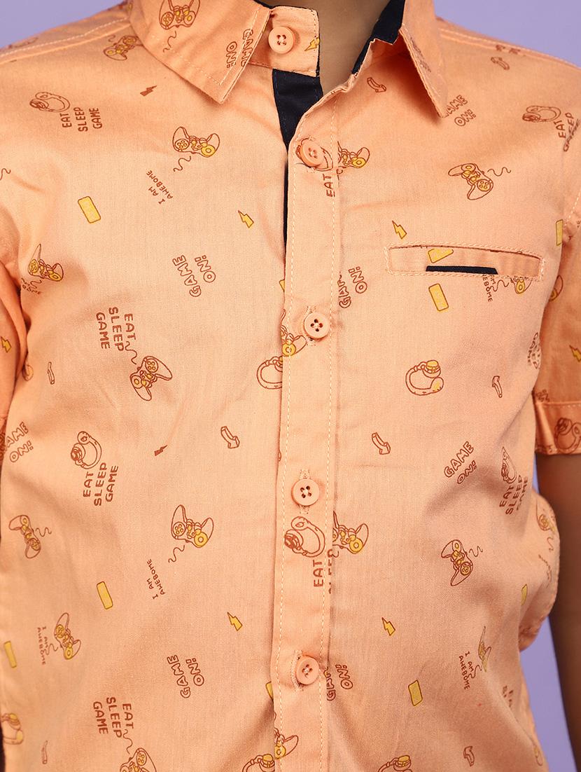 coral cotton printed shirt - 20852554 - Standard Image - 5