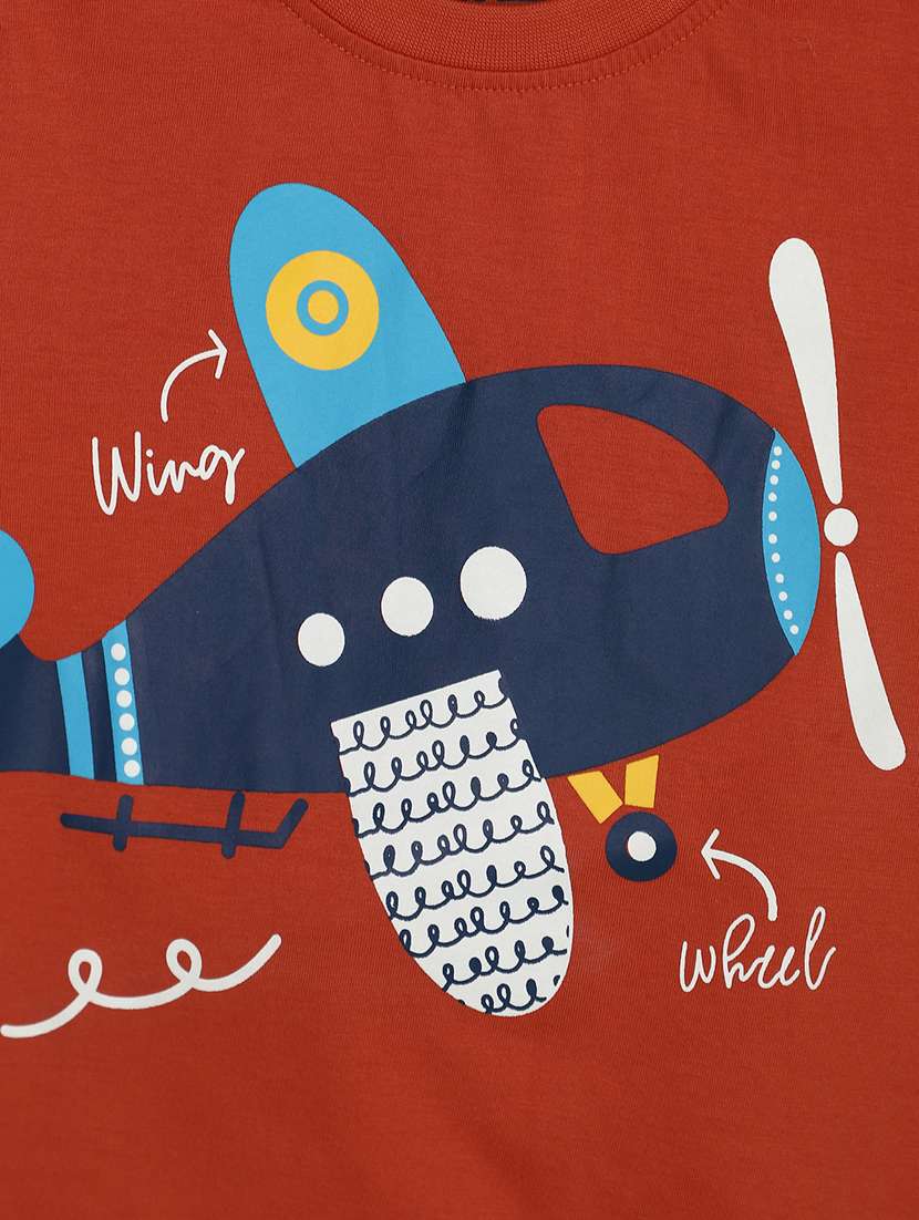 boys round neck graphic printed shorts set - 20852565 -  Standard Image - 3