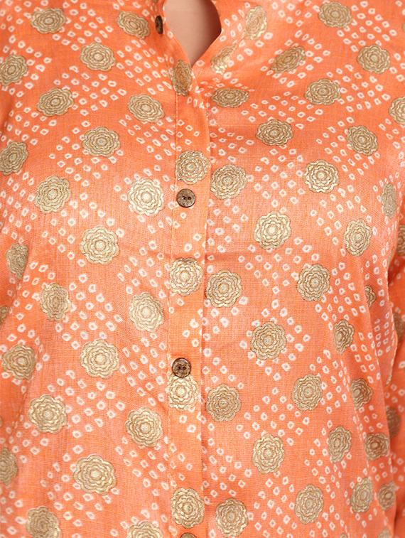 women orange printed kurta palazzo set - 20852578 - Standard Image - 5