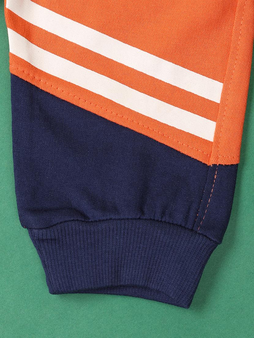 kids orange color block joggers - 20852590 - Standard Image - 3