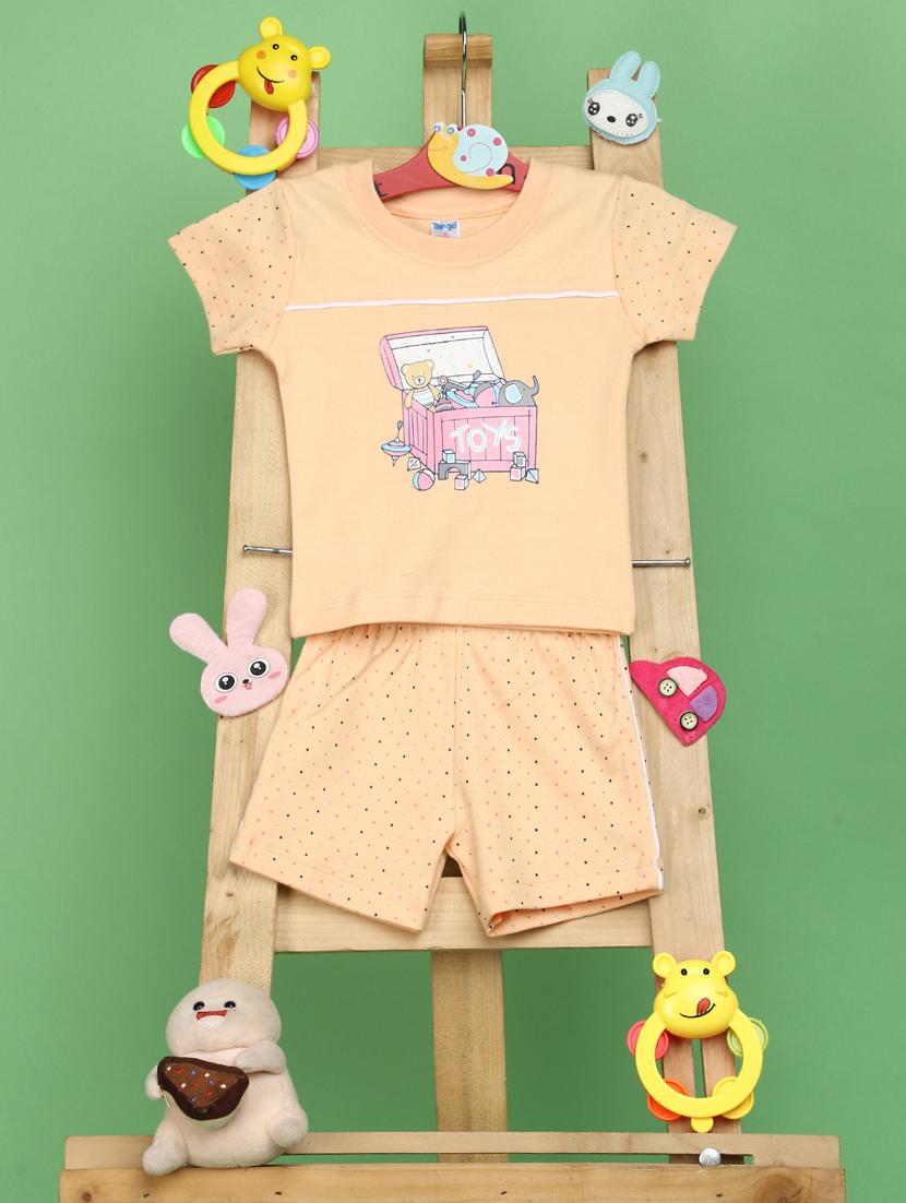 boys round neck printed shorts set - 20852607 -  Zoom Image - 0