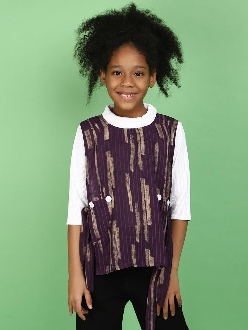 girls round neck printed top - 20852645 -  Zoom Image - 0