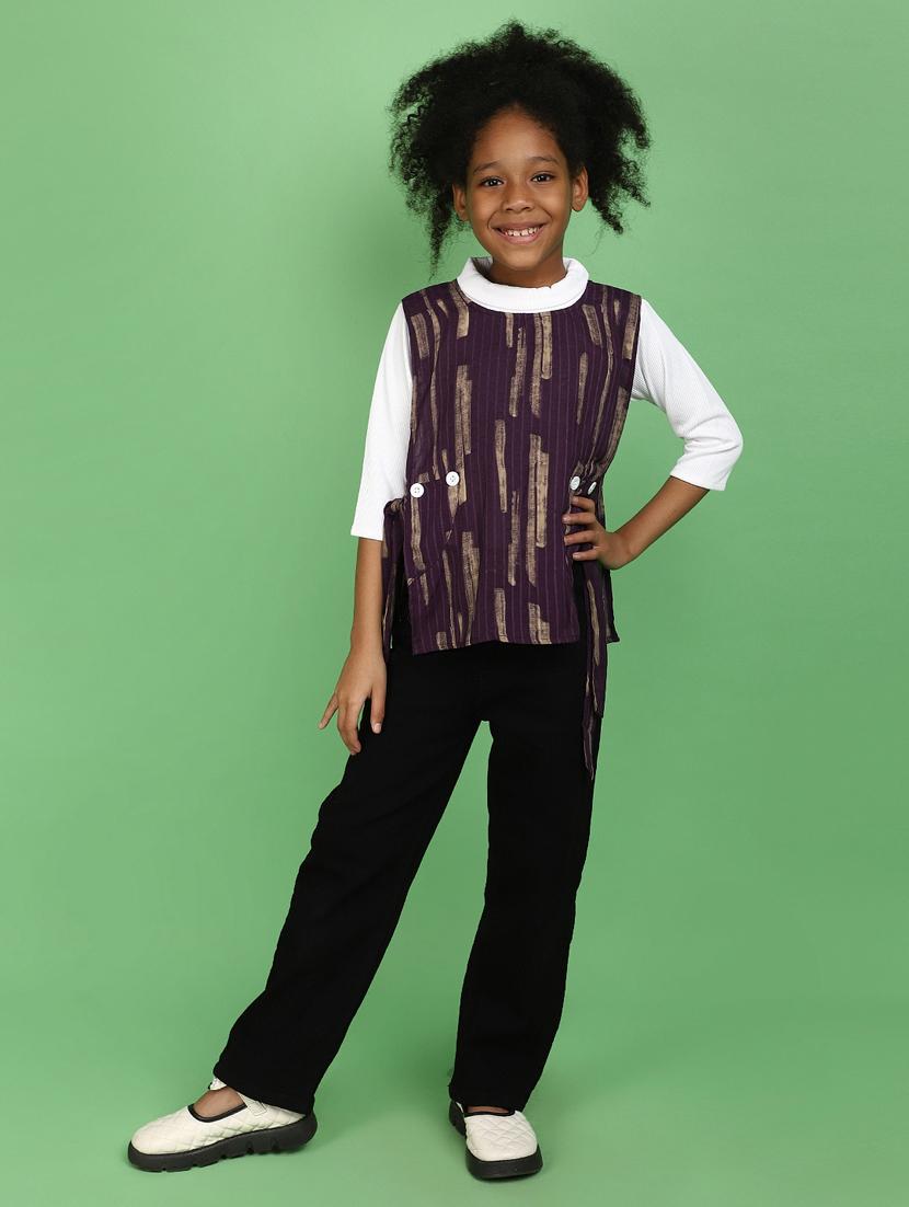 girls round neck printed top - 20852645 - Standard Image - 3