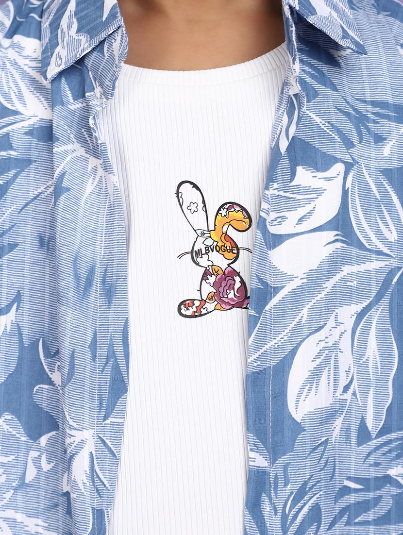 girls round neck printed top - 20852683 - Standard Image - 5