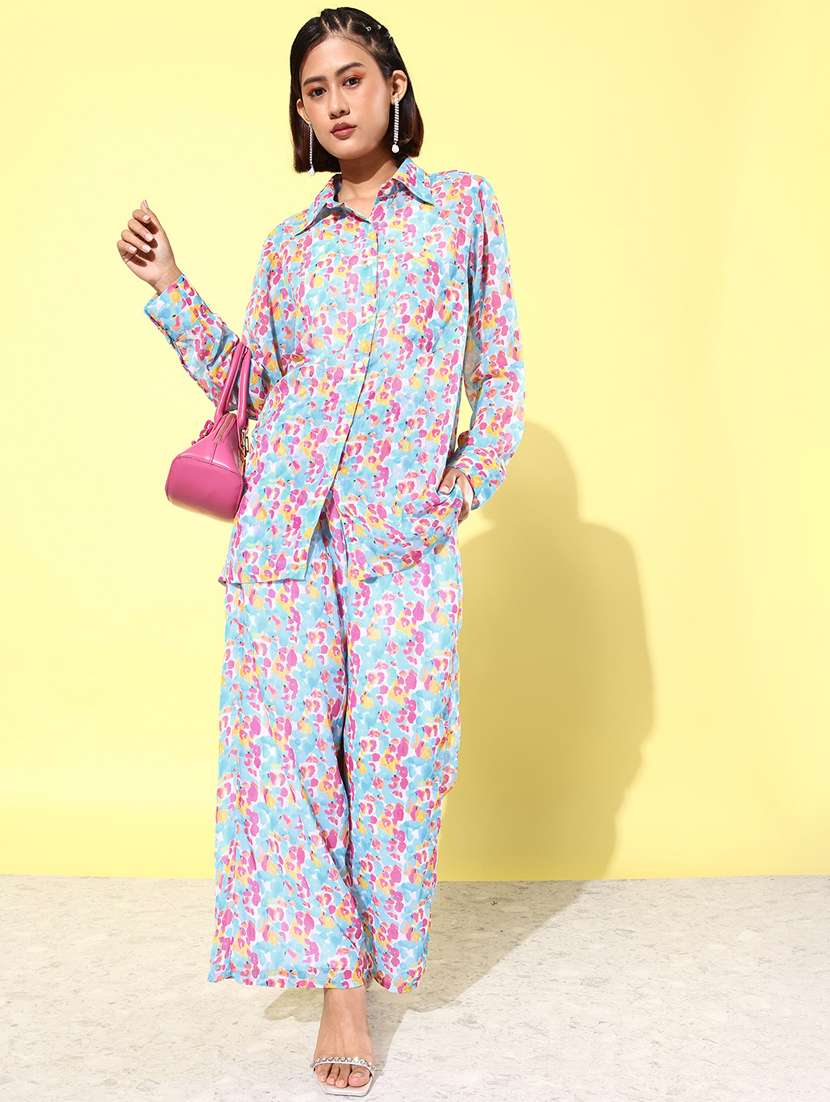 women multicolored printed shirt & trouser co-ord set - 20852880 - Zoom Image - 0