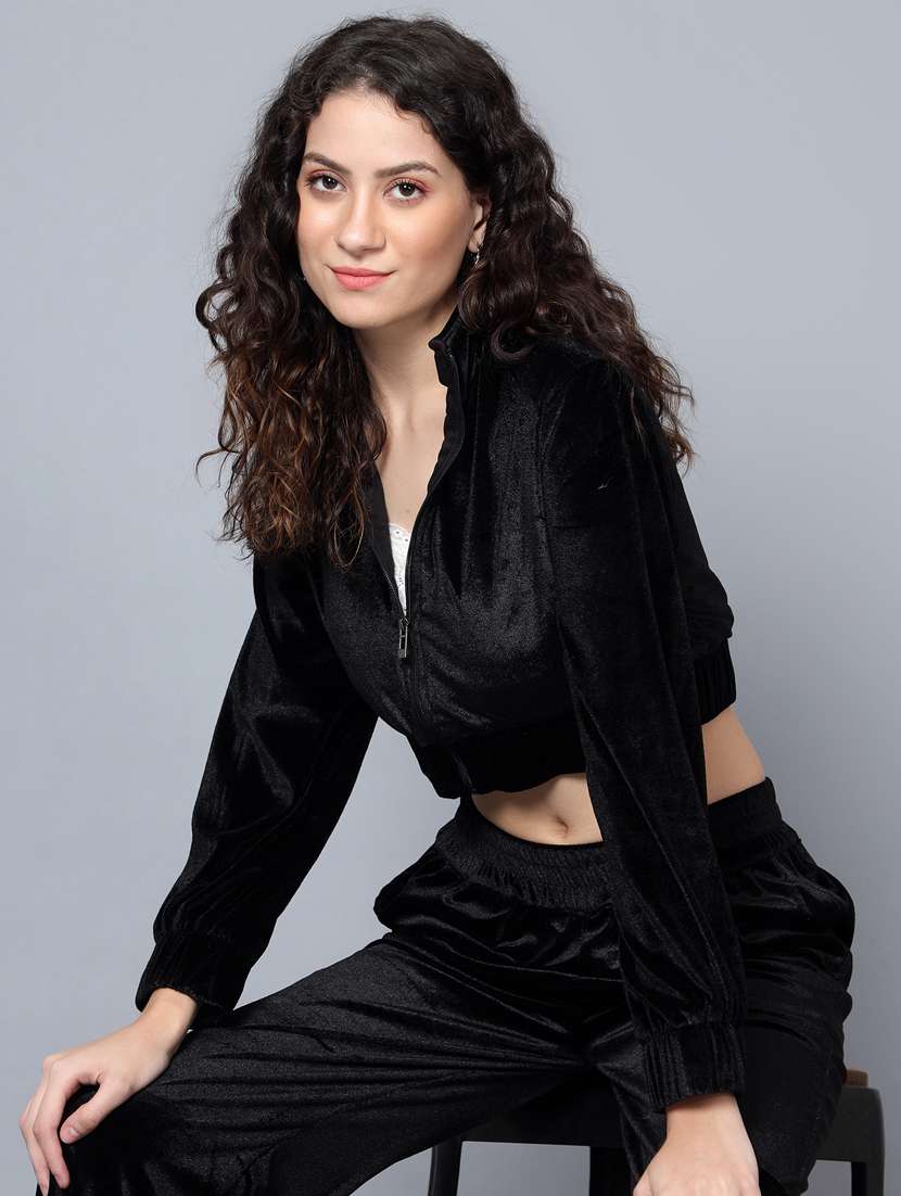 women black solid top and trouser co-ord set - 20852892 -  Standard Image - 3