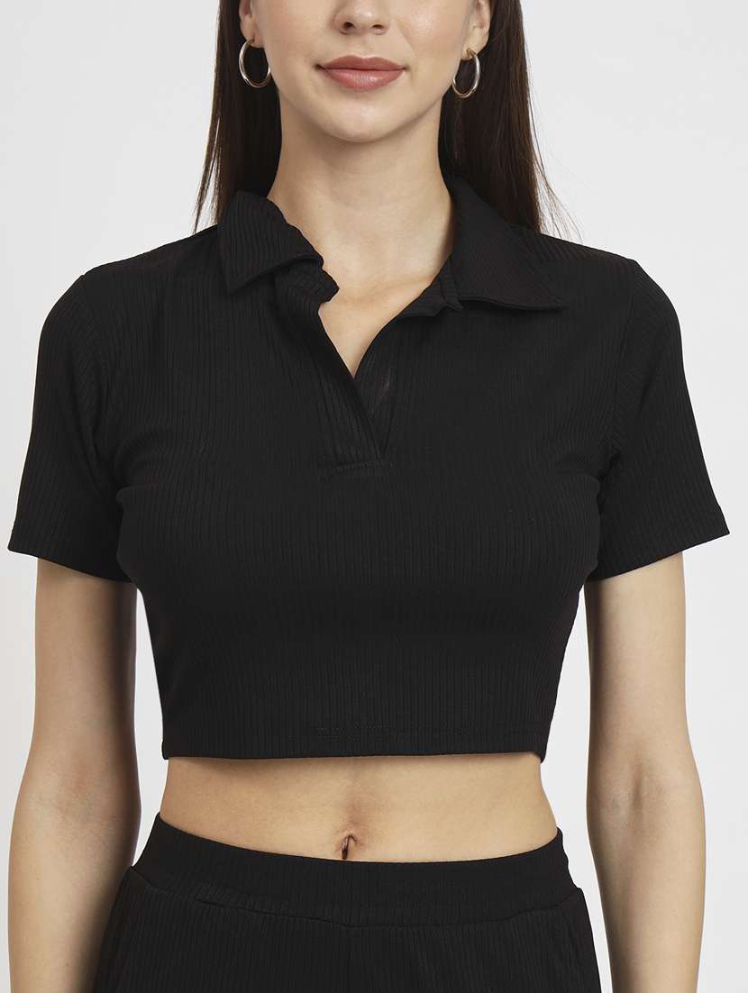 solid black top & trouser coord set - 20852900 - Standard Image - 5