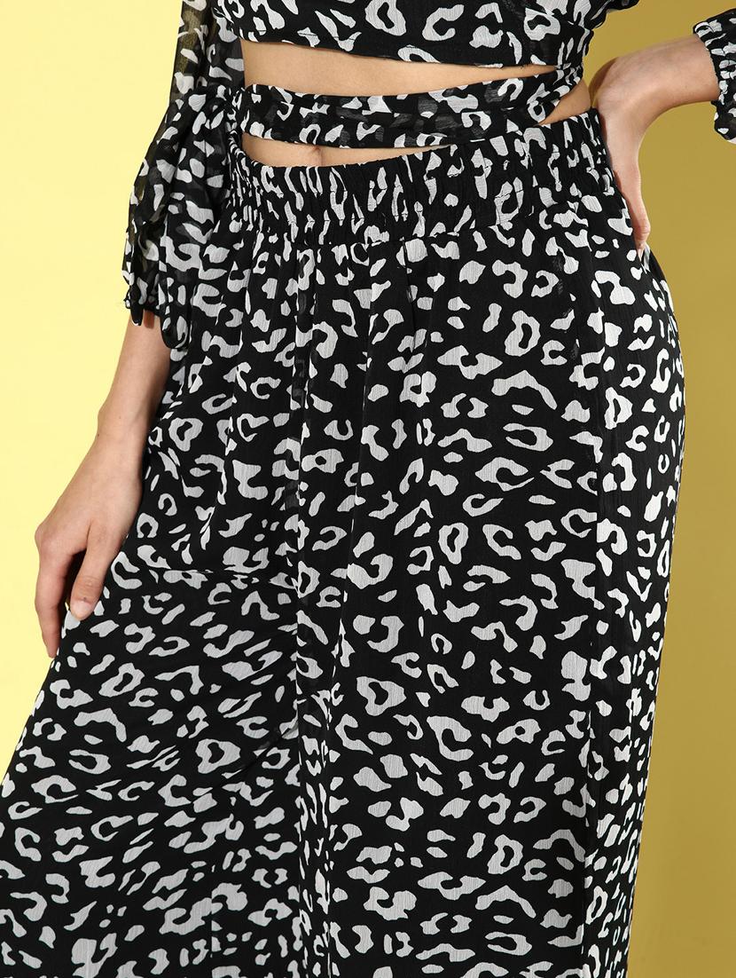 women black printed top and trouser co-ord set - 20852906 - Standard Image - 5