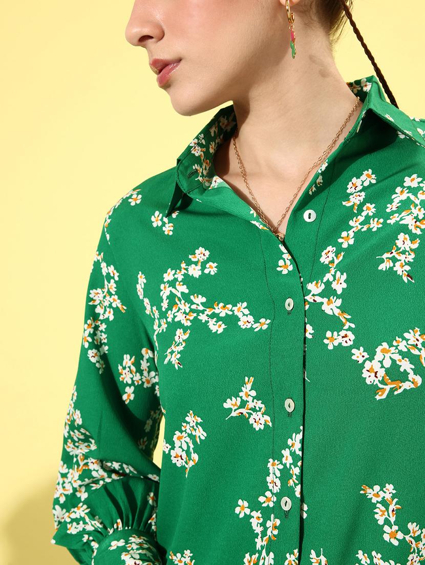 women green floral printed top and trouser co-ord set - 20852920 - Standard Image - 5