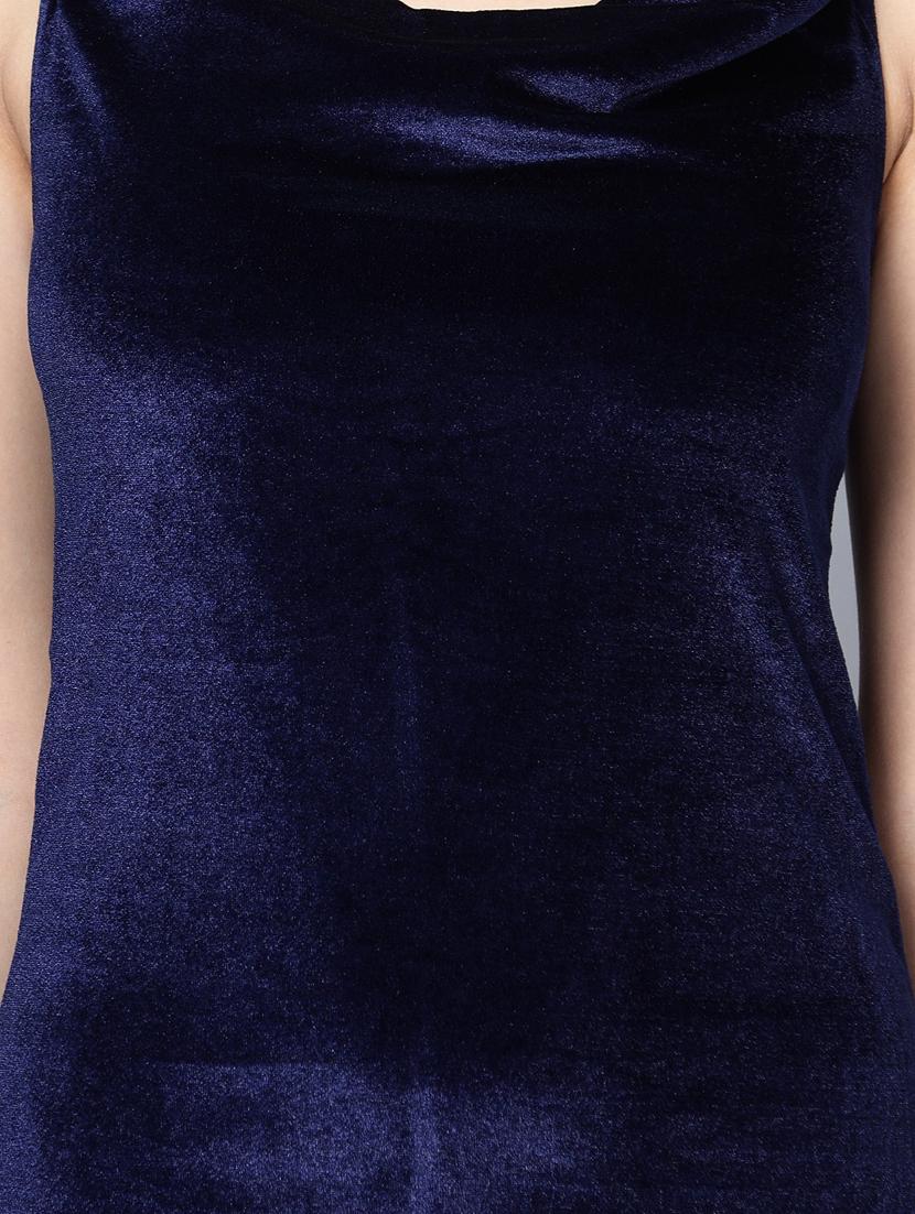 women navy blue solid bodycon dress - 20852973 - Standard Image - 5