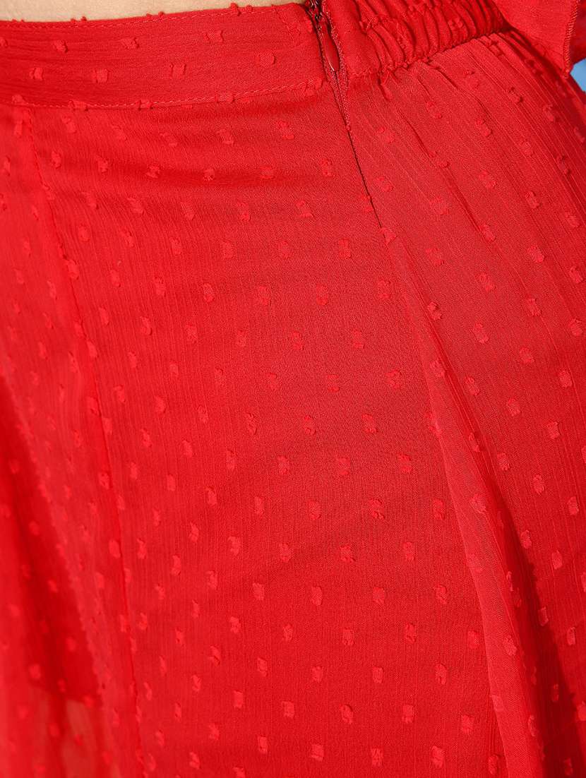 women red self-designed top and skirt co-ord set - 20853028 -  Standard Image - 5