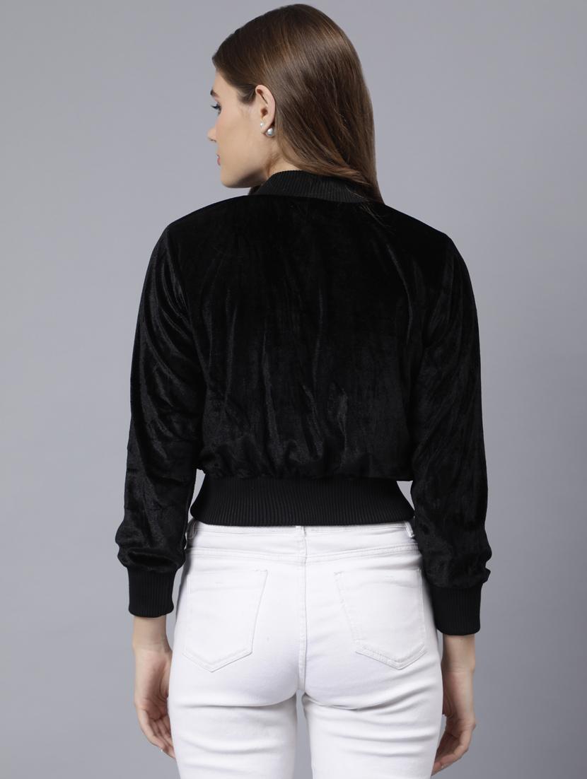 women blue solid summer jacket - 20853035 - Standard Image - 5