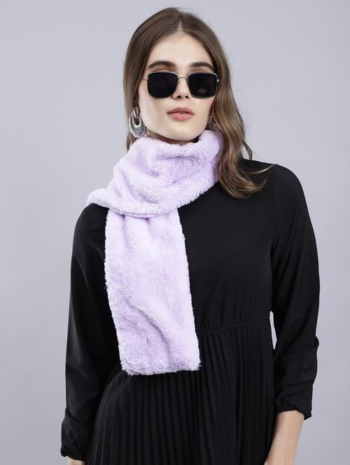 women solid fur muffler - 20853052 - Standard Image - 0