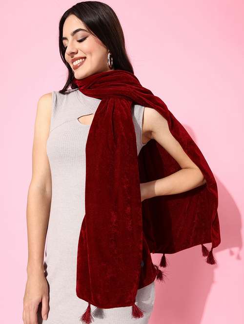 women solid fur muffler - 20853062 - Standard Image - 0