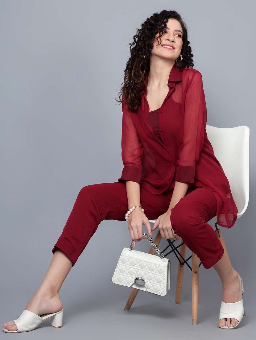 women solids ankle length cigarette pants - 20853272 - Standard Image - 3