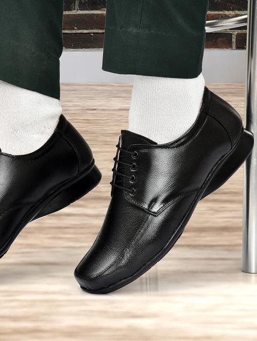 black leather laceup derbies - 20853716 - Standard Image - 0