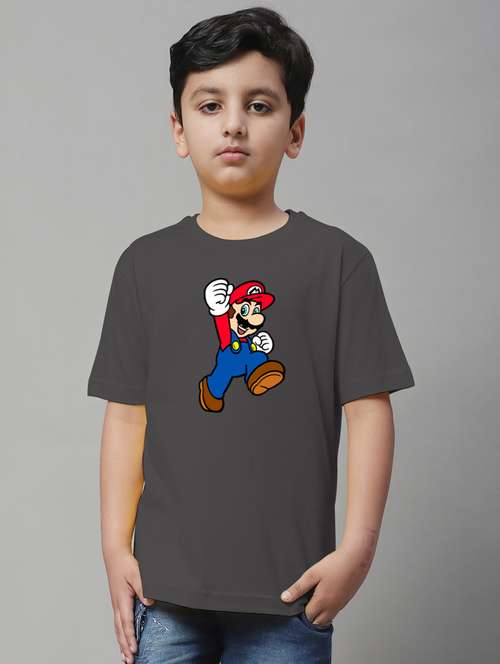 grey cotton graphic t-shirt - 20853814 - Standard Image - 0