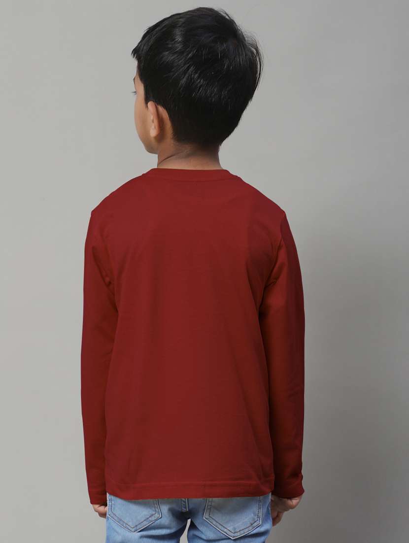 maroon cotton tshirt - 20853820 - Standard Image - 3