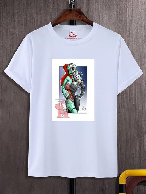 unisex white graphic printed t-shirt - 20856138 - Standard Image - 0