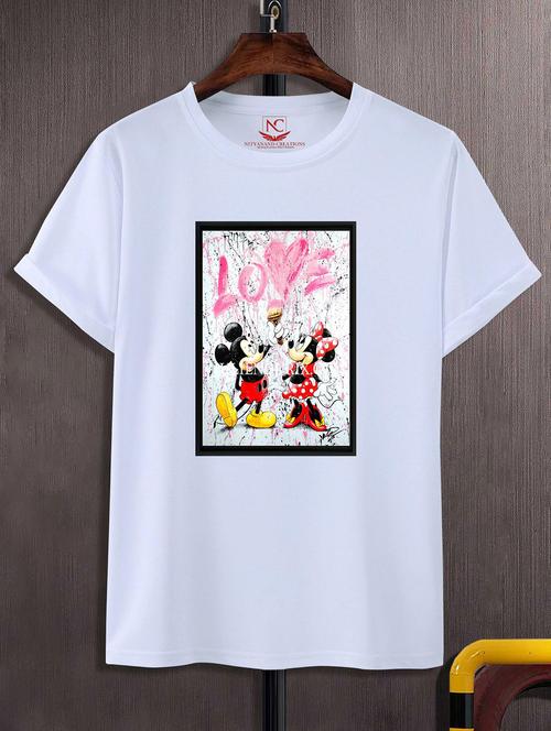 unisex white graphic printed t-shirt - 20856145 - Standard Image - 0