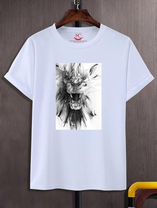 unisex white graphic printed t-shirt - 20856150 - Standard Image - 0
