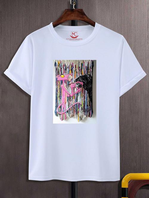 unisex white graphic printed t-shirt - 20856151 - Standard Image - 0