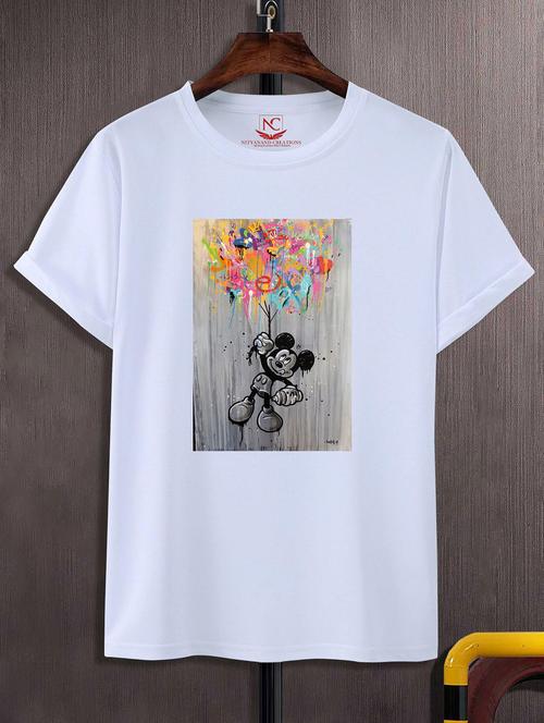 unisex white graphic printed t-shirt - 20856153 - Standard Image - 0