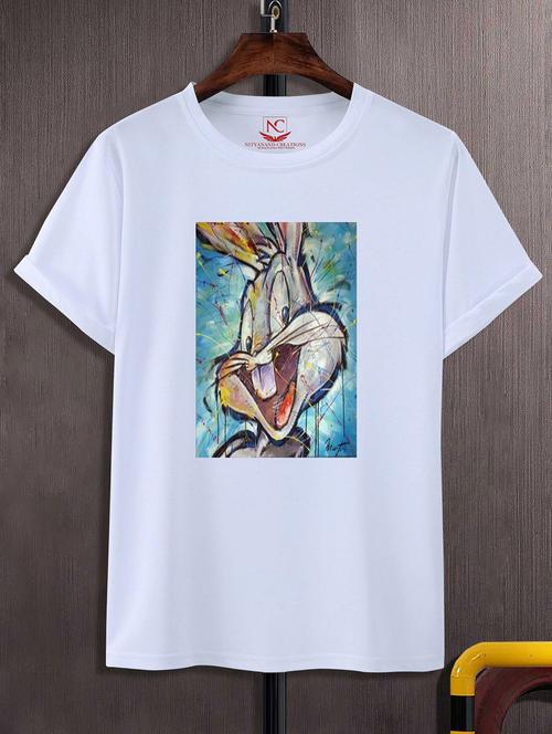 unisex white graphic printed t-shirt - 20856155 - Standard Image - 0