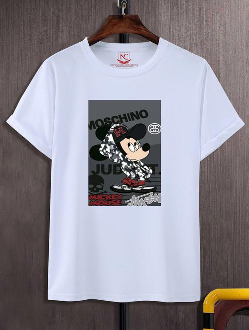 unisex white graphic printed t-shirt - 20856159 -  Standard Image - 0