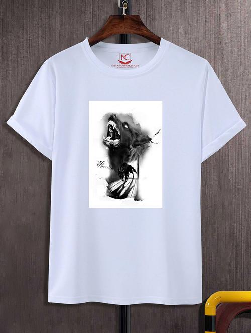 unisex white graphic printed t-shirt - 20856164 - Standard Image - 0