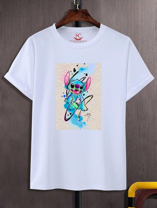 unisex white graphic printed t-shirt - 20856175 - Standard Image - 0