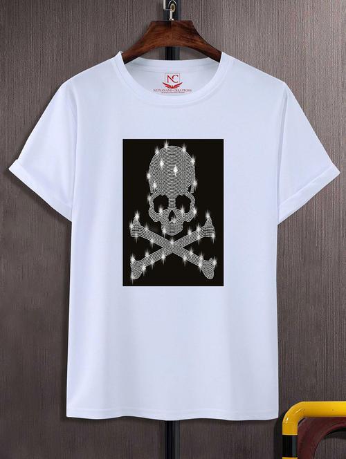 unisex white graphic printed t-shirt - 20856185 - Standard Image - 0